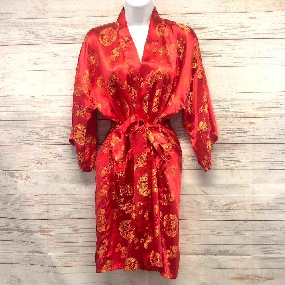 Golden Dragon Rayon Kimono Robe